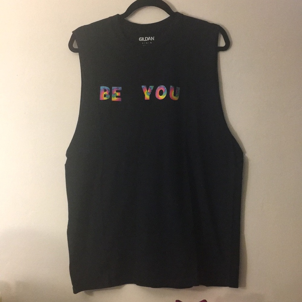 “Be you” tie dye muscle tee - Picture 2 of 3